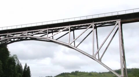 Exterior of the railway bridge over the river in Sogndal, Norway. Video stock 59726073