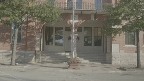 Exterior School Bus Drop 3 Stock Footage