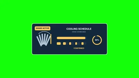 Exterior Shade Cooling Schedule Active Green Screen Overlay Vidéo 343820560
