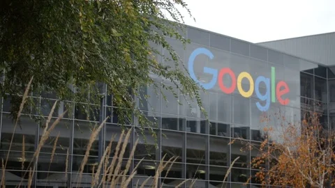 Exterior shot of a building at the Googleplex, Googles worldwide HQ, with Stock Footage