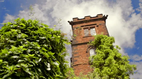 Exterior Shot of an Old Tower Stock Footage 44095729