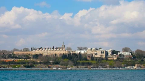 Exterior Shot Of Topkapi Palace At Spring Season, Istanbul, Turkey Stock Footage 105777817