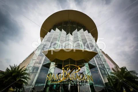 The exterior of Siam Paragon, in Bangkok, Thailand. Stock Photos