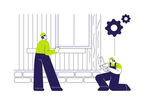 Exterior siding abstract concept vector illustration. Stock Illustration