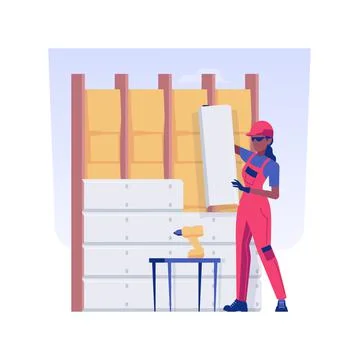 Exterior siding isolated concept vector illustration. Stock Illustration