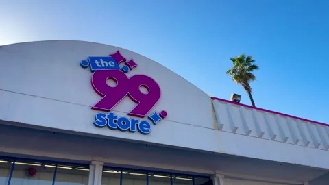 The Exterior Sign of the 99 Cent Only Store Amid its Closing Stock Footage 271702999