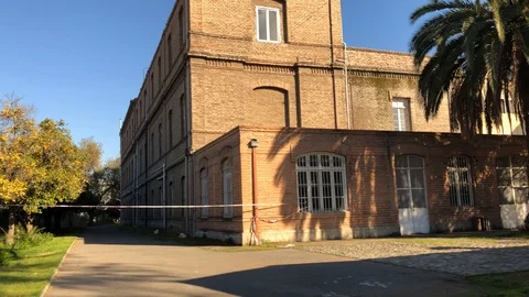 Exterior structure of the abandoned catholic convent Asylum of the Little Vidéo 92881682