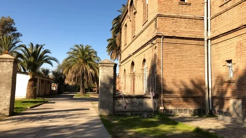Exterior structure of the abandoned catholic convent Asylum of the Little Stock Footage 92881772