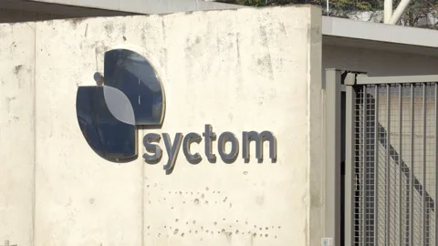 Exterior of Syctom Paris XV sorting center building Stock Footage 257326492