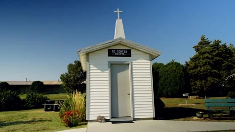 Exterior of the tiny U.S. Center Chapel near Lebanon Video stock 345531051