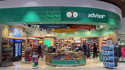 Exterior of a TripAdvisor store Stock Footage 287130218