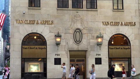 Exterior of Van Cleef and Arpels store in Manhattan, New York City. Vídeo Stock 336275405