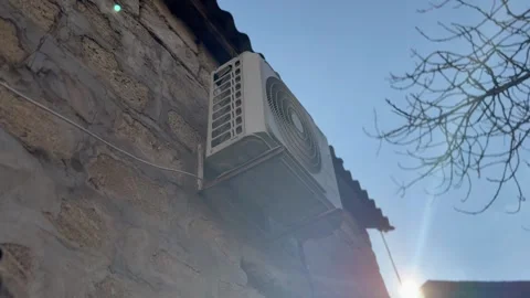 Exterior View of an Air Conditioner Stock Footage 297730775