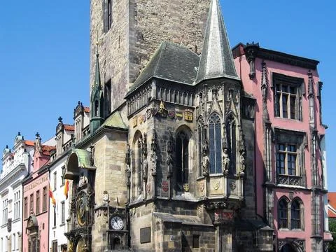 Exterior view of an ancient building with elements of luxurious decor Stock Photos