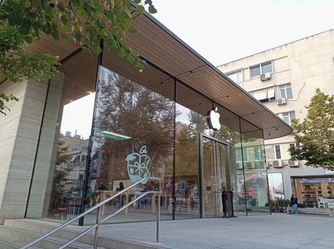 Exterior view of The Apple Store in Bagdat Street in Istanbul Stock Photos