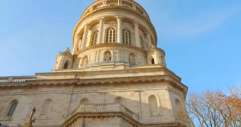 Exterior view of architecture of Basilica of Notre-Dame in Boulogne-sur-mer Stock Footage 305845656