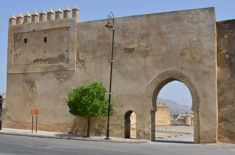 Exterior View of Bab Chems Gate in Fes, Morocco Foto stock