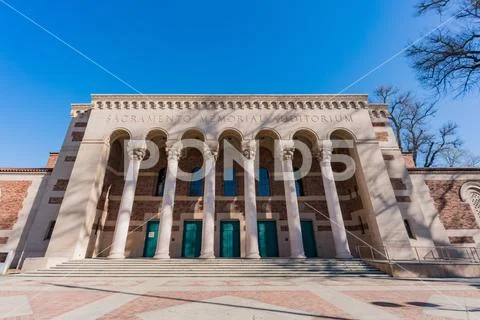 Exterior view of the beautiful Sacramento Memorial Auditorium Stock Photos