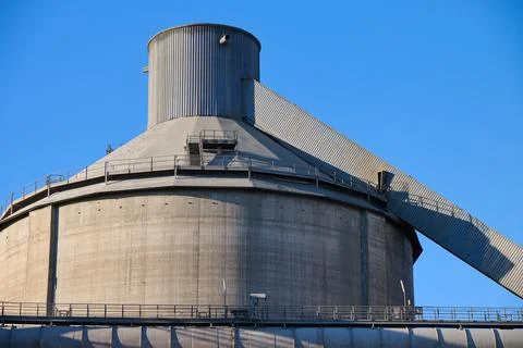 Exterior view of a cement factory Stock Photos