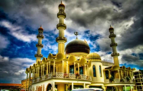 Exterior view to Keizerstraat mosque, Paramaribo, Suriname Stock Photos