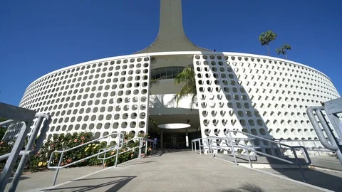 Exterior view of LAX Theme Building Stock Footage
