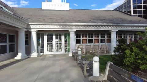 Exterior view of a library building Stock Footage 158817279