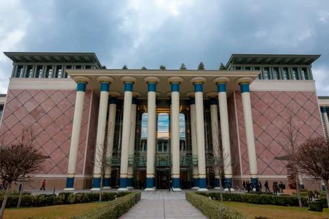 Exterior view of library designed according to traditional Turkish architectu Stock Photos