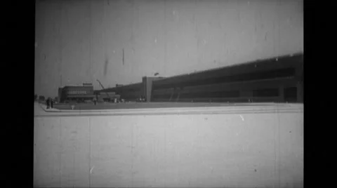 Exterior view of Willow run airplane plant Stock Footage 39913650