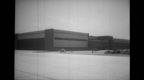 Exterior view of Willow run airplane plant Stock Footage 39913669