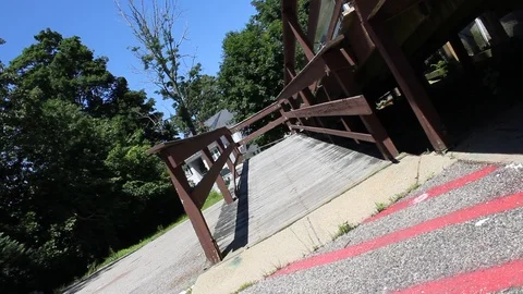 Exterior Walk Ramp at a Sideways angle Stock Footage