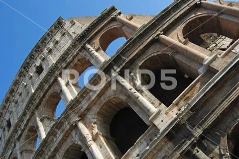 Exterior wall of Colloseum. Stock Photos