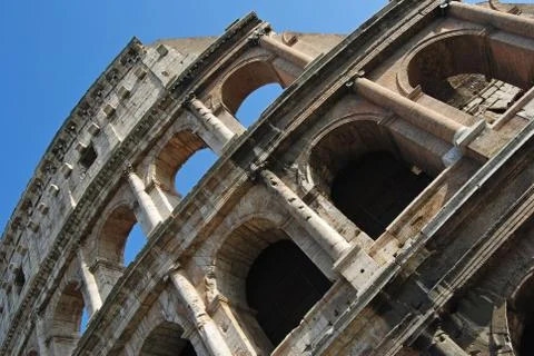 Exterior wall of Colloseum. Stock Photos