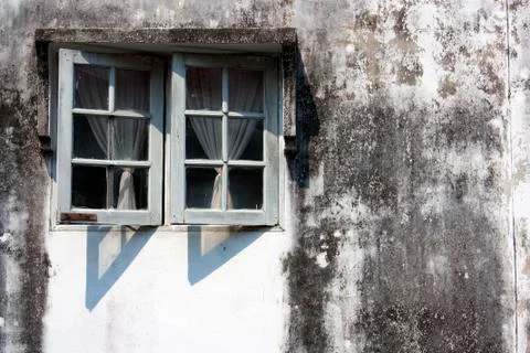 Exterior wall  the window. Stock Photos