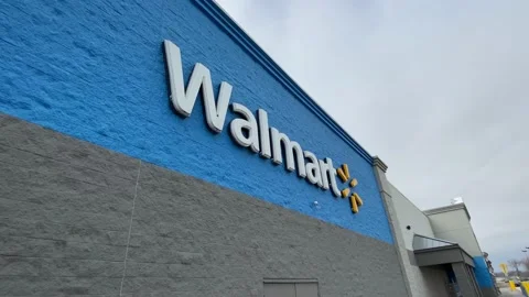 Exterior of a Walmart store Stock Footage 176040972