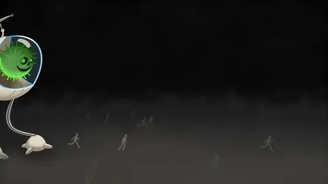 Extermination of humanity by Green alien or virus COVID-19 库存影片 126545363