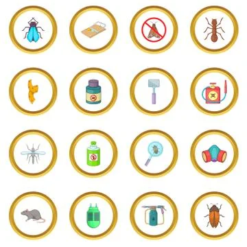 Exterminator icons circle Illustrazione stock
