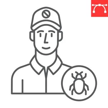 Exterminator line icon Stock Illustration