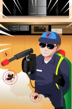 Exterminator man Stock Illustration