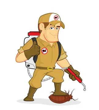 Exterminator or Pest Control Stock Illustration