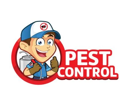 Exterminator or pest control with logo Stock Illustration