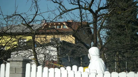 Exterminator Spraying fruit trees Vidéo 44889448