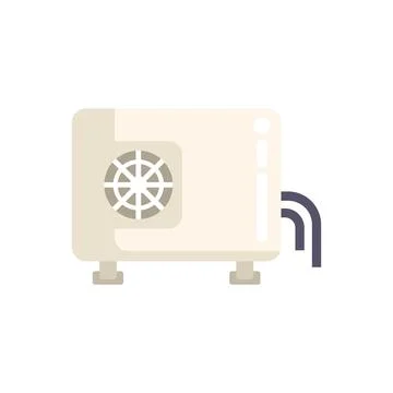 External air conditioner unit cooling system blowing cold air Stock Illustration