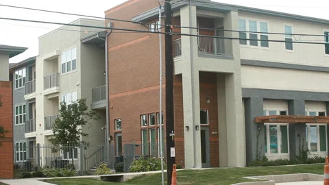 External of apartments Stock Footage 219648917