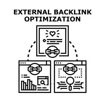 External backlink optimization strategy for improved website ranking Stock Illustration