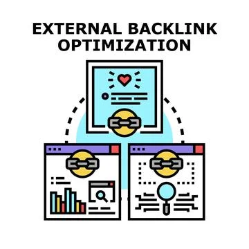 External backlink optimization strategy for improved website ranking Ilustración de archivo