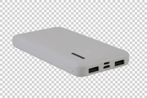 External battery pack for smartphone isolated on transparent background Stock Photos