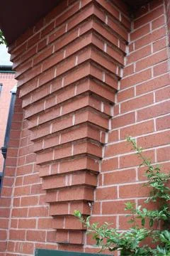 External Brick feature triangular shaped pillar 写真素材