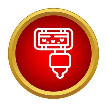External camera flash icon for photography lighting Stock Illustration