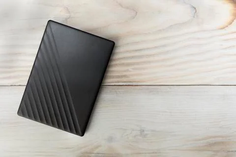 External compact SSD-drive for writing, reading and storing data. Stock Photos