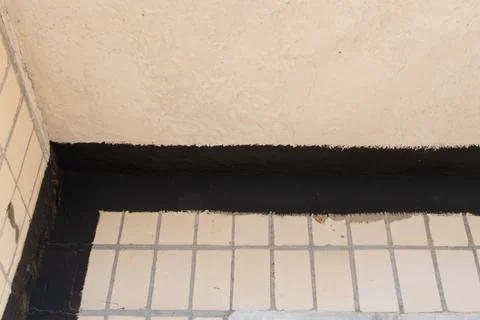 External concrete wall panel of the facade and ceiling in a multi-storey pane Stock Photos